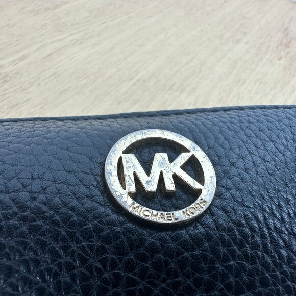 BUNDLE: Michael Kors Black Leather Bedford Tassel Crossbody Purse w/ Wallet - Picture 8 of 14